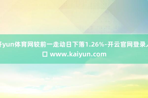 开yun体育网较前一走动日下落1.26%-开云官网登录入口 www.kaiyun.com