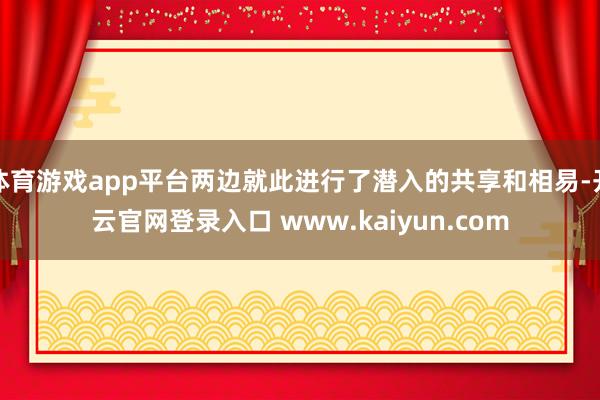 体育游戏app平台两边就此进行了潜入的共享和相易-开云官网登录入口 www.kaiyun.com