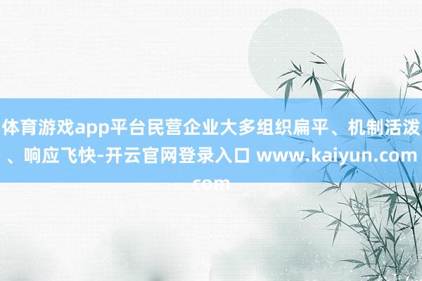 体育游戏app平台　　民营企业大多组织扁平、机制活泼、响应飞快-开云官网登录入口 www.kaiyun.com