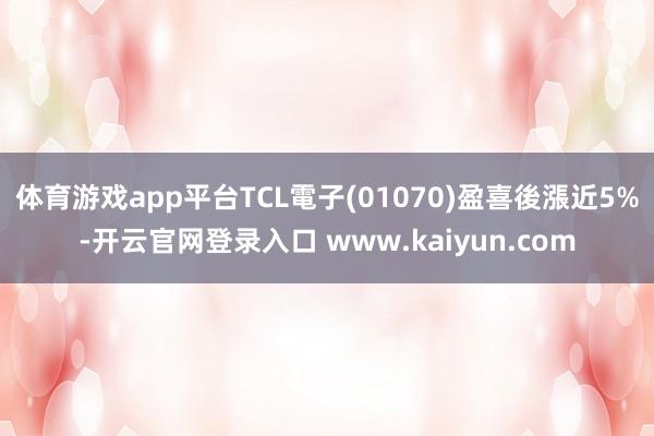 体育游戏app平台TCL電子(01070)盈喜後漲近5%-开云官网登录入口 www.kaiyun.com