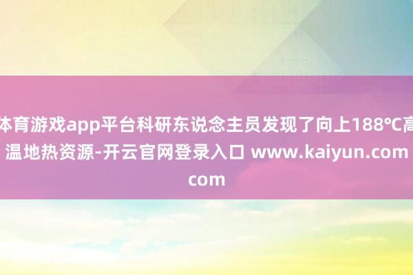 体育游戏app平台科研东说念主员发现了向上188℃高温地热资源-开云官网登录入口 www.kaiyun.com
